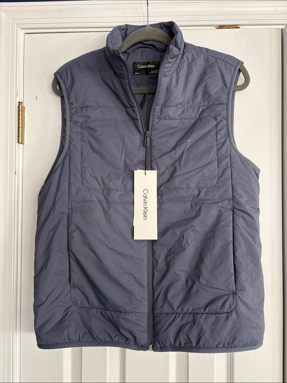 Calvin Klein Men's Quilted Vest in Dusty Blue
